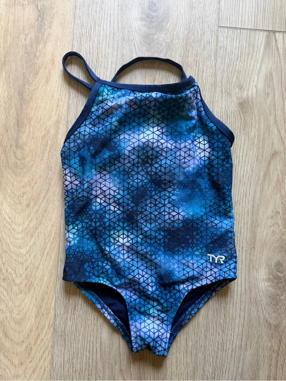 TYR Kids' Blue Geometric Galaxy One-Piece Swimsuit